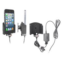 Resim Brodit Halter Aktiv, mit Festanschluss, 12/24V, für  Apple iPhone 5 / iPhone 5S, Gepolstert (Filzschutz), Ladekabel ist von Apple lizenziert!