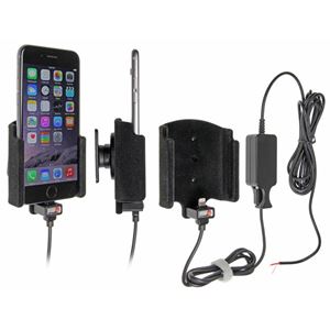 Resim Brodit Halter Aktiv, mit Festanschluss, 12/24V, für  Apple iPhone 6 Gepolstert (Filzschutz), Ladekabel ist von Apple lizenziert!
