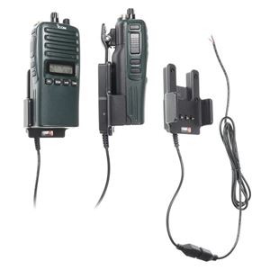 Resim Brodit Halter Aktiv, mit Festanschluss, 12/24V, für  iCom IC-F15 / IC-F25 / IC-F3161 / IC-F34 / IC-F44GS / IC-F44GT , Slim Design, Ladegerät im Halter integriert
