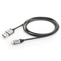 Изображение Datenkabel MICRO-USB  für LG V900 Optimus Pad , METALLIC, ca. 1 Meter, mit Textilummantelung