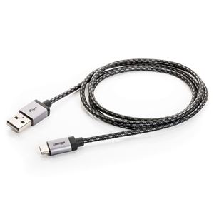Изображение Datenkabel MICRO-USB  für LG V900 Optimus Pad , METALLIC, ca. 1 Meter, mit Textilummantelung