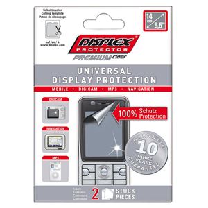 Resim Displex Schutzfolie PREMIUM CLEAR UNIVERSAL - für Displays und TouchScreens mit bis zu 5,5 Zoll (13,97 cm)