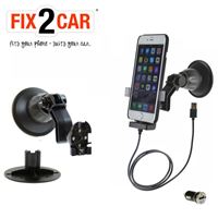 Resim Fix2car FLEX, aktive KFZ-Saughalterung für  Apple iPhone 6 Plus, für Geräte mit oder ohne Cover, mit Zigarettenanzünderstecker