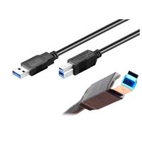 Bild von USB 3.0 Anschlusskabel 4,5 m - Stecker A auf Stecker B , BLACK