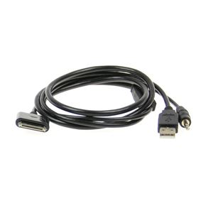 Obrazek Verbindungskabel 1x Apple Dock Stecker auf USB und 3,5 Zoll Klinken Stecker - Male / Male
