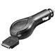 Immagine di KFZ-Ladekabel -AUFROLLBAR- BLACK, 12V/24V, für  Apple iPhone / iPhone 3G / iPhone 3G S / iPhone 4 / iPhone 4S / iPod Touch 4