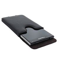 Afbeelding van XiRRiX Echtleder Vertikaltasche, BLACK, für  Blackberry Passport mit Hard-Cover!