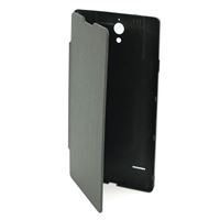 Bild von Backcover Bookstyle BLACK für  Huawei Ascend G700, Extrem flache Tasche / Ersetzt den Akkudeckel
