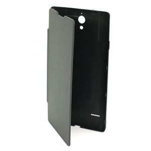 Bild von Backcover Bookstyle BLACK für  Huawei Ascend G700, Extrem flache Tasche / Ersetzt den Akkudeckel
