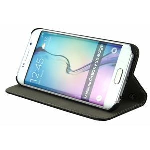 Imagen de Premium Bookstyle BLACK für  Samsung SM-G925F Galaxy S6 Edge, mit Standfunktion