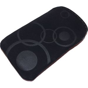 Bild von Etui-Tasche -CIRCLES- BLACK  , Größe M , Softneopren