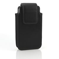 Bild von XiRRiX Vertikal Köcher-Tasche BLACK  für TELME C155 , Echleder, mit Gürtelschlaufe