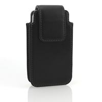 Afbeelding van XiRRiX Vertikal Köcher-Tasche BLACK  für TELME C155 , Echleder, mit Gürtelschlaufe