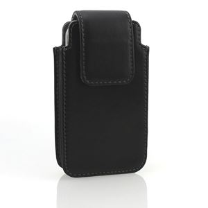 Bild von XiRRiX Vertikal Köcher-Tasche BLACK  für TELME C155 , Echleder, mit Gürtelschlaufe