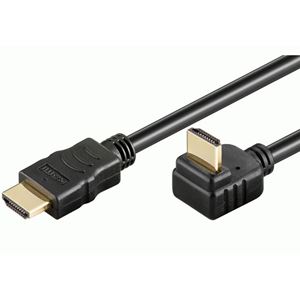 Изображение HDMI Kabel 2 Meter, HiSpeed with Ethernet, Stecker A auf Stecker A (90 Grad)