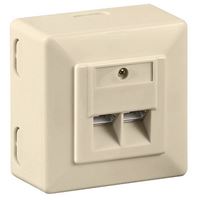 Изображение CAT 6 BEIGE Universaldose 2xRJ45, geschirmt, Aufputz, Anschluß : LSA