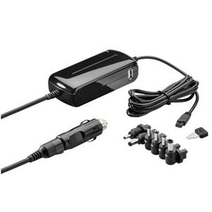 Изображение 12-14V DC Universal Notebook-Netzteil / Ausgang: 15-24 V DC 4000 mA (72W) + USB Buchse 1000 mA mit 6 Adapterstecker (inkl. 1 Dell Stecker)