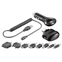 Изображение Lade-Kit 3in1 (USB, 12V und 230V) für  Alcatel One Touch EVO 7 / One Touch EVO 7 HD / One Touch EVO 8 HD / One Touch Pop 8 / One Touch Tab 7 / One Touch Tab 7 HD / One Touch Tab 8 HD