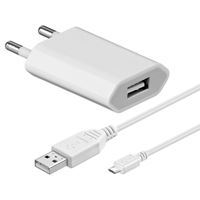 Picture of Ladegerät 230V, 1A , Micro USB, WHITE, 2-teilig