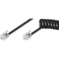 Изображение Hörerkabel / Spiralkabel 2 m , beidseitig UAE-Stecker 4-pol (RJ10), BLACK