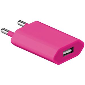 Immagine di Ladegerät / Adapter SMALL 230V auf 1x USB, 1A, PINK
