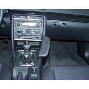 Resim Telefon-Konsole für Audi A4 / A4Cabrio ab 10/2000 bis 11/2007, Montage rechts neben Schaltung, BLACK, Kunstleder