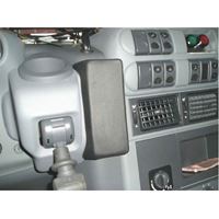 Resim Telefon-Konsole für Iveco Stralis active day / active time, ab Bj. 02/2002-, BLACK, Echtleder