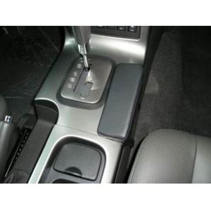 Immagine di Telefon-Konsole für Nissan Pathfinder II, ab Bj. 04/2005- (für PKW mit Automatikgetriebe!), BLACK, Echtleder