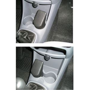 Resim Telefon-Konsole für Citroën C1, ab Bj. 06/2005 bis 04/2014 (Wahlweise links oder rechts montierbar), BLACK, Kunstleder