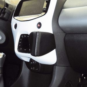 Resim Telefon-Konsole für Citroen C1 ab Bj. 05/2014, BLACK, Kunstleder