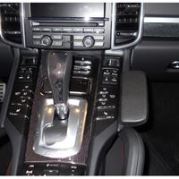 Resim Telefon-Konsole für Porsche Cayenne, ab Bj. 05/2010, BLACK, Echtleder
