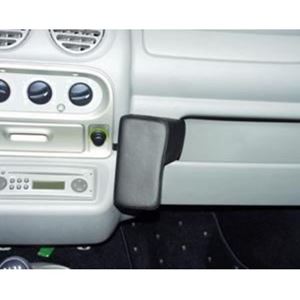 Immagine di Telefon-Konsole für Renault Twingo, ab Bj. 08/1999- (Nur für Fahreuge mit Klima-Anlage!), BLACK, Kunstleder