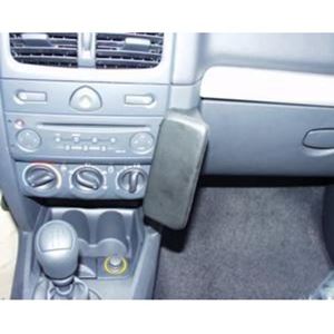 Resim Telefon-Konsole für Renault Clio 2, ab Bj. 2001-, BLACK, Echtleder