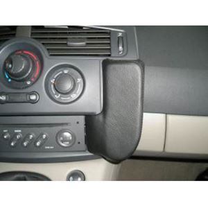 Resim Telefon-Konsole für Renault Scenic (Scénic), ab Bj. 07/2003 bis 02/2009 (Montage in Höhe Handschuhfach), BLACK, Echtleder