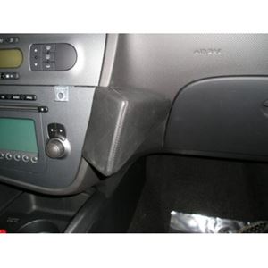 Resim Telefon-Konsole für Seat Leon, ab Bj. 09/05- (normale Auflagefläche), BLACK, Echtleder