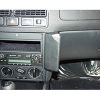 Resim Telefon-Konsole für VW Bora, Montage bei Radio, ab Bj. 1998-, BLACK, Echtleder