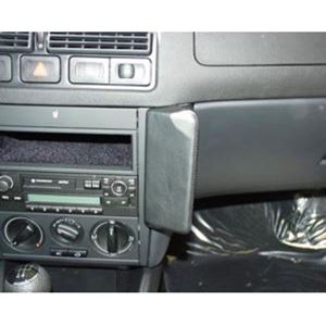 Resim Telefon-Konsole für VW Bora, Montage bei Radio, ab Bj. 1998-, BLACK, Echtleder