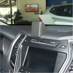 Immagine di Monitor-Konsole für Hyundai Santa Fe, ab Bj. 09/2012-, BLACK, Kunstleder