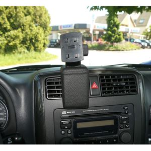 Image de Navi-Konsole HR für Suzuki Jimny ab Bj. 2003-, BLACK, Kunstleder