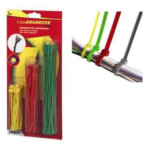 Bild von Kabelbinder-Set, 150 Stück, selbstsichernd, Farbig - YELLOW / RED / GREEN