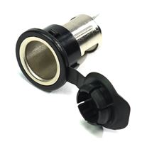 Изображение Einbau-Buchse -Metall- für Zigarettenanzünder-stecker (12-24V mit Anschlußsteckern und Deckel)