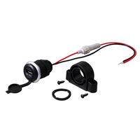Изображение Einbau-Buchse USB (1x USB mit 2,1A) , 12-24V mit Anschlußkabeln, Sicherung und Deckel