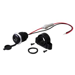 Изображение Einbau-Buchse USB (1x USB mit 2,1A) , 12-24V mit Anschlußkabeln, Sicherung und Deckel