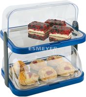 Resim Büfett-Doppeldecker-Vitrine KNUT, blau,