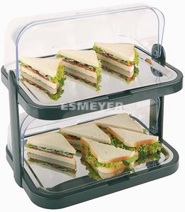 Resim Büfett-Doppeldecker-Vitrine KNUT, schwarz,