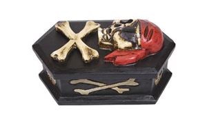 Obrazek Piratentruhe mit 3D Totenkopf sechseckig