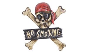 Resim Totenkopf-Schild "NO SMOKING"
