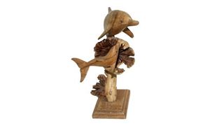 Image de Delphin auf Wurzel geschnitzt