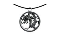 Resim Anhänger chinesischer Drache im Ring klein silber