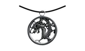 Resim Anhänger chinesischer Drache im Ring klein silber